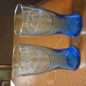 McDonald’s Retro 1961 Blue Drinking Glasses Set Of 2 Vintage Reproduction.